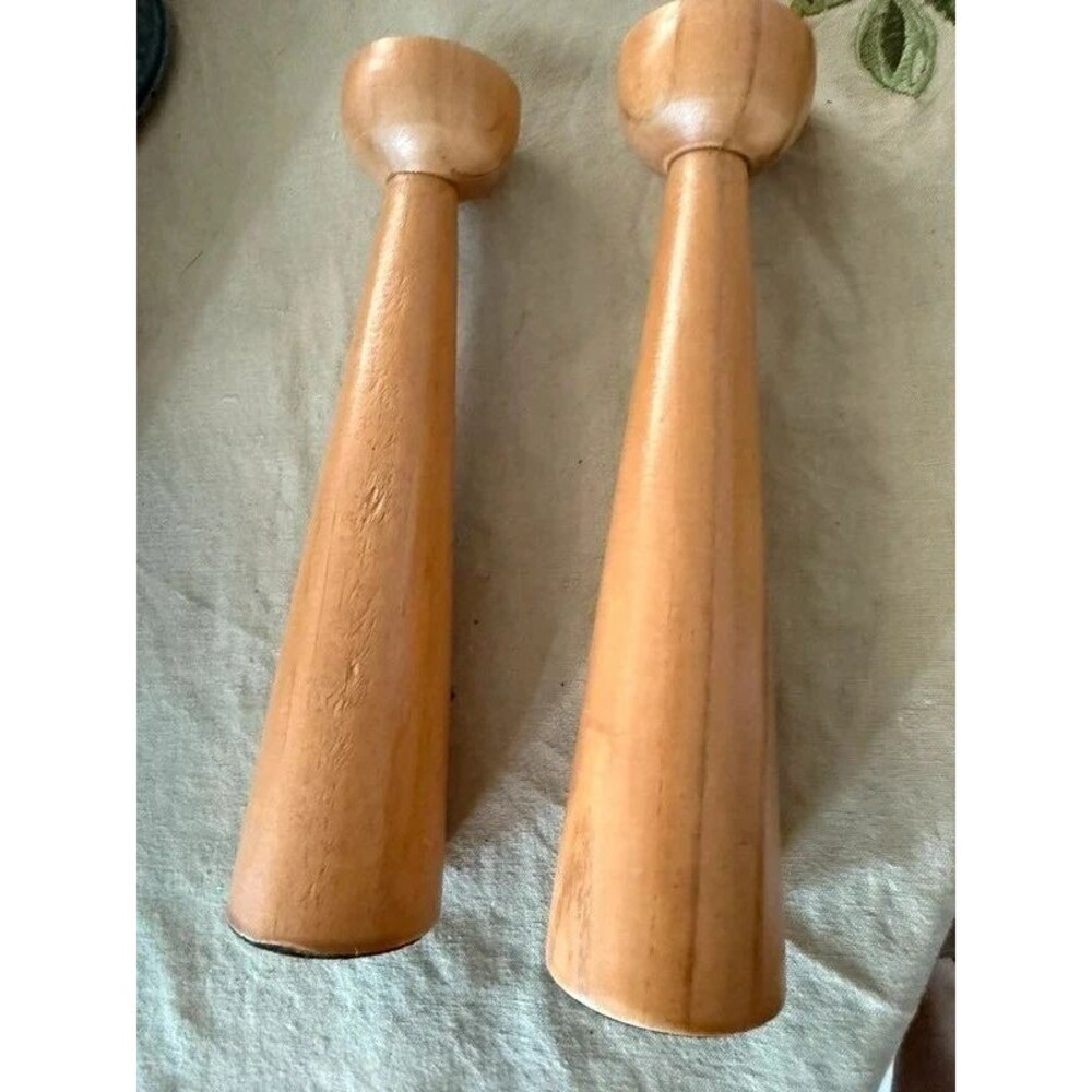 Wood Pillar Candle Holders